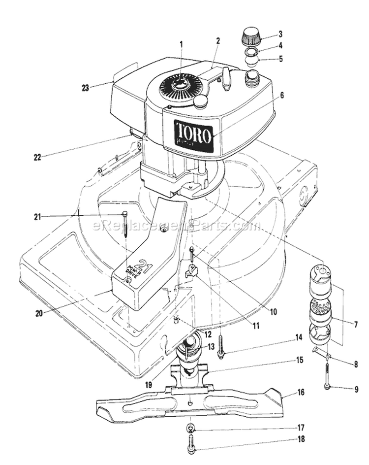 Page C Diagram and Parts List for 18010 1000001-1999999 - 1981 Toro Lawn Mower