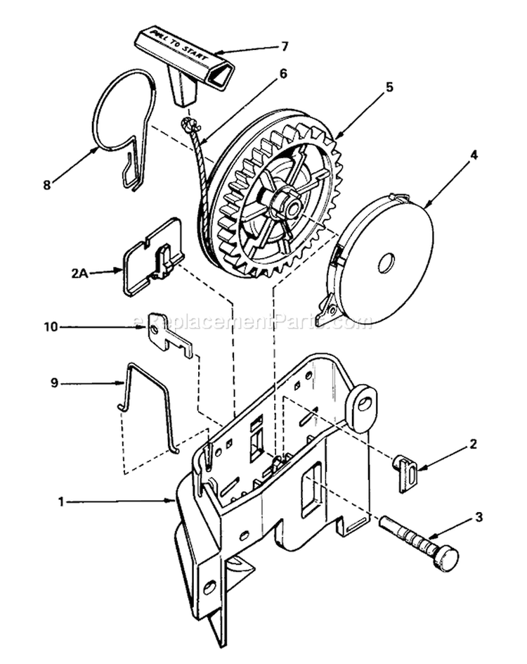 Rewind Starter No. 590531 Diagram and Parts List for 18005 2000001-2999999 - 1982 Toro Lawn Mower