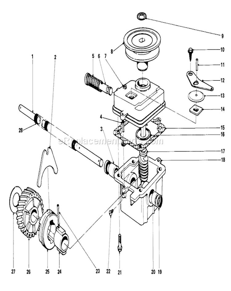 Gear Case Assembly Diagram and Parts List for 18005 2000001-2999999 - 1982 Toro Lawn Mower