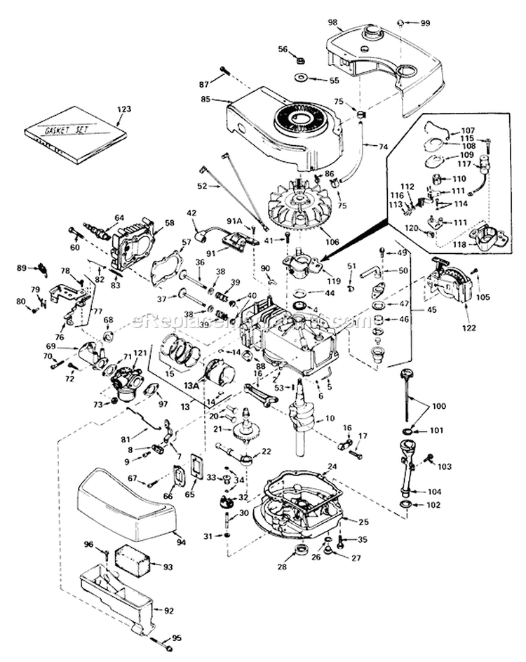 Page C Diagram and Parts List for 18015 0000001-0999999 - 1980 Toro Lawn Mower