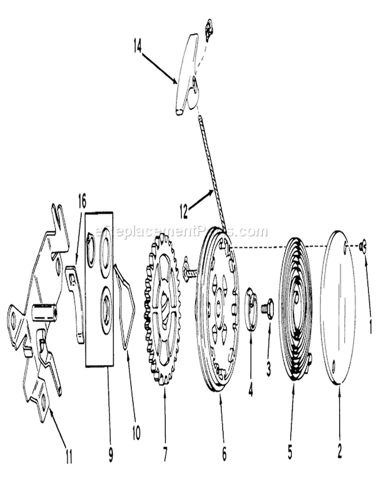 Rewind Starter No. 590519 Diagram and Parts List for 18060 0000001-0999999 - 1980 Toro Lawn Mower