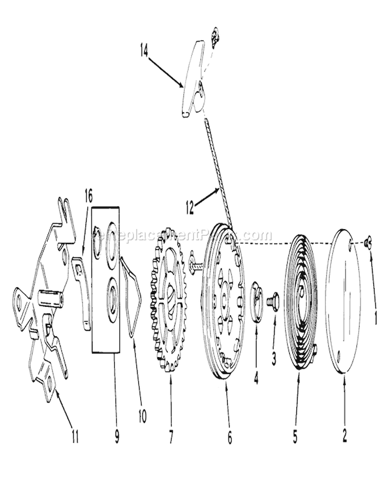Rewind Starter No. 590519 Diagram and Parts List for 18060 8000001-8999999 - 1978 Toro Lawn Mower