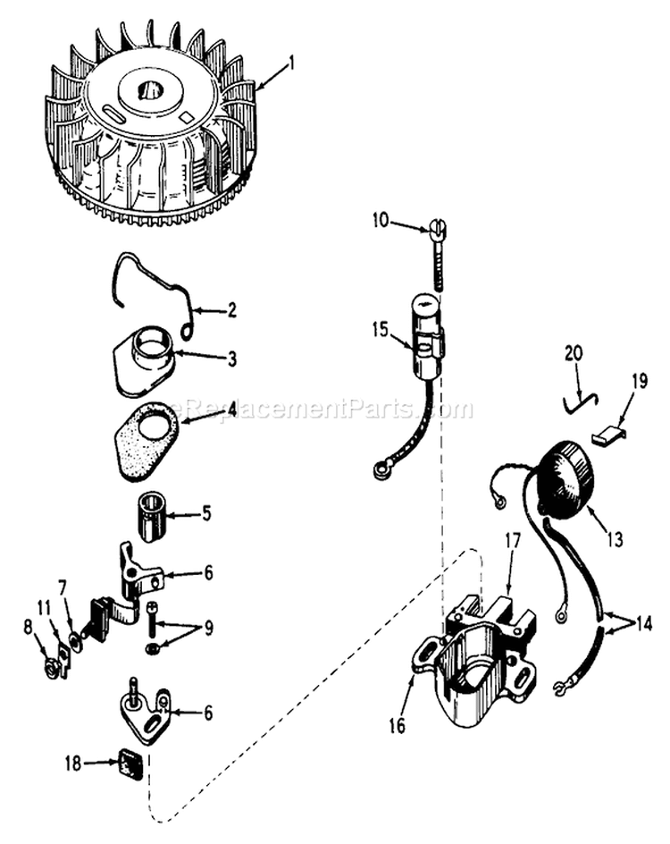 Magneto No. 610793 Diagram and Parts List for 18070 2000001-2999999 - 1972 Toro Lawn Mower