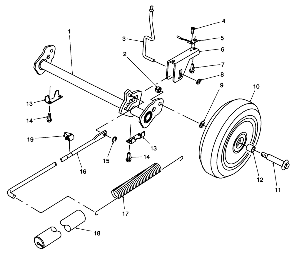 Rear Axle Assembly Diagram and Parts List for 20913B 69000001 - 69999999 Toro Lawn Mower