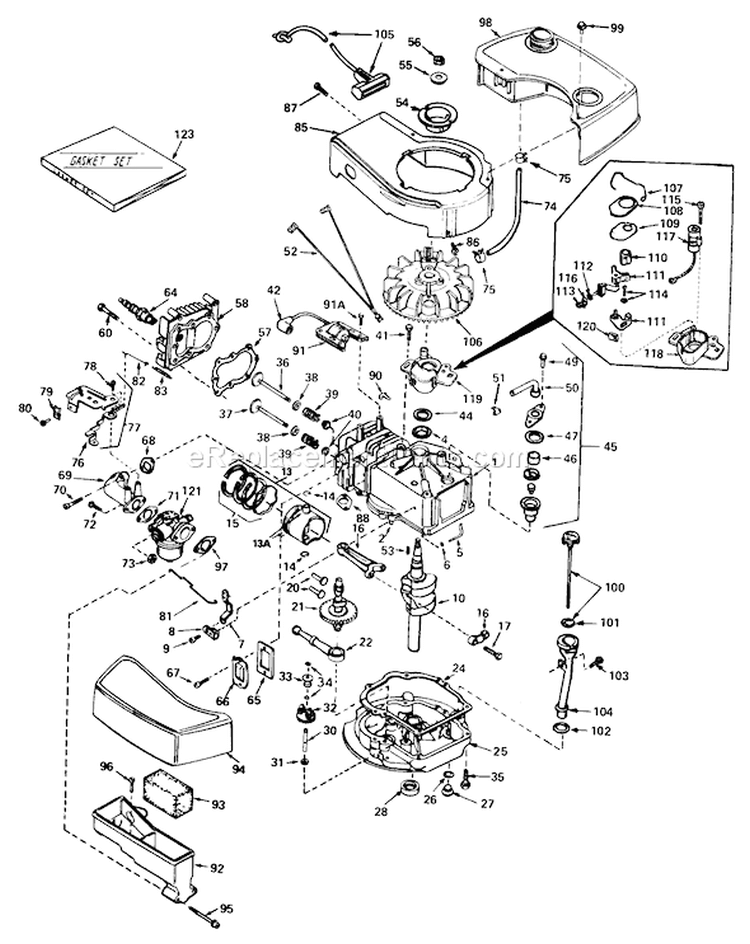 Page D Diagram and Parts List for 18085 0000001-0999999 - 1980 Toro Lawn Mower