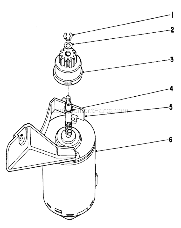 Starter Motor Diagram and Parts List for 18085 0000001-0999999 - 1980 Toro Lawn Mower