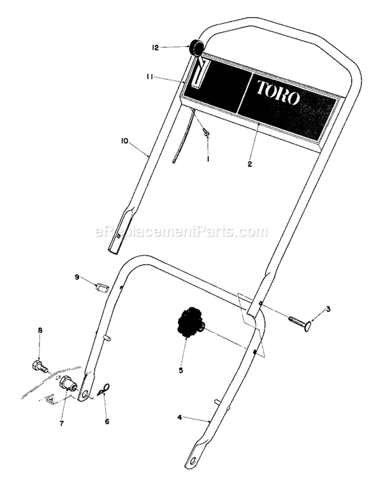Handle Assembly Diagram and Parts List for 18090 9000001-9999999 - 1979 Toro Lawn Mower