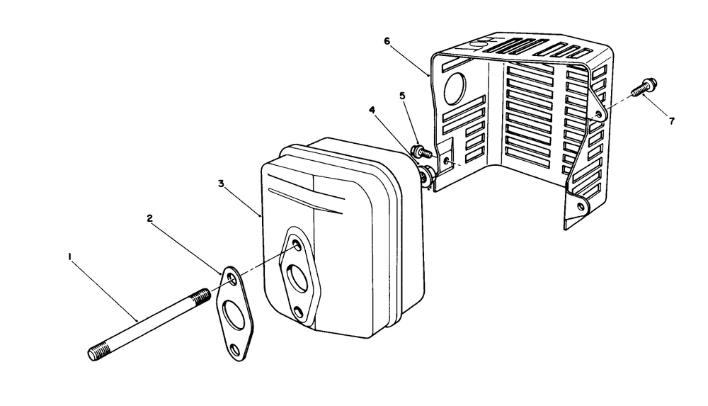 Muffler Assembly Diagram and Parts List for 20627C 6000001 - 6999999 Toro Lawn Mower
