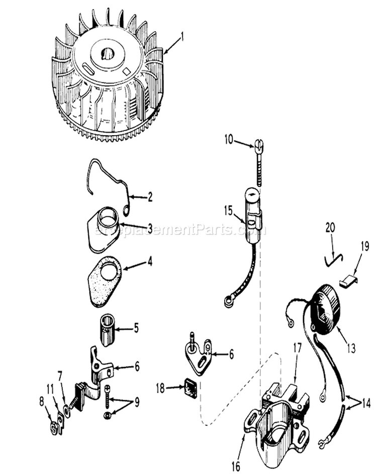Magneto No. 610793 Diagram and Parts List for 18214 9000001-9999999 - 1969 Toro Lawn Mower