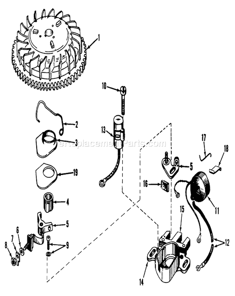 Magneto No. 610772 Diagram and Parts List for 18208 1000001-1999999 - 1971 Toro Lawn Mower
