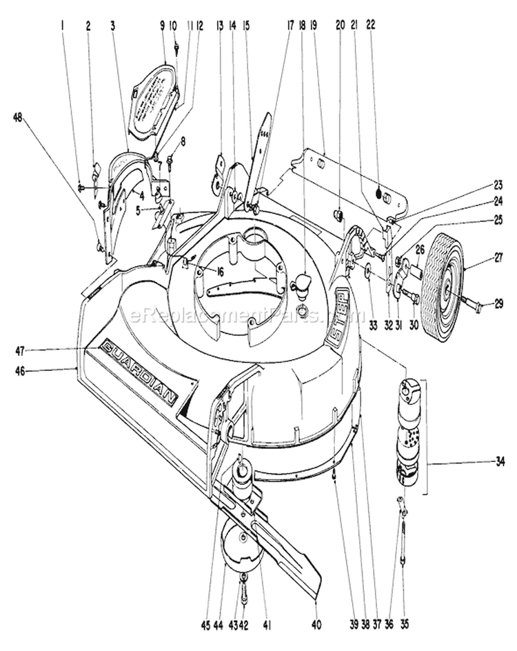 Page J Diagram and Parts List for 18257 2000001-2999999 - 1972 Toro Lawn Mower