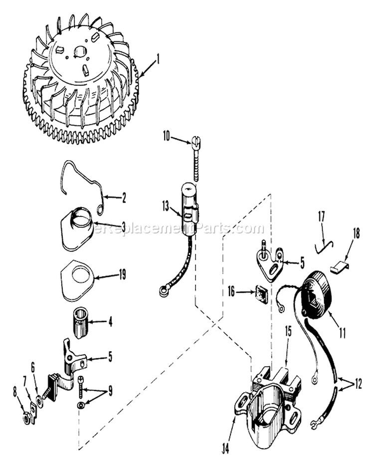 Magneto No. 610772 Diagram and Parts List for 18257 2000001-2999999 - 1972 Toro Lawn Mower
