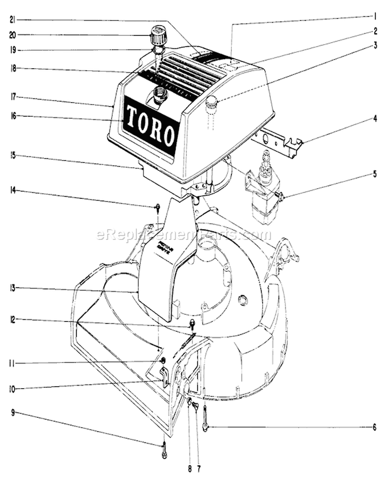 Page C Diagram and Parts List for 18257 2000001-2999999 - 1972 Toro Lawn Mower