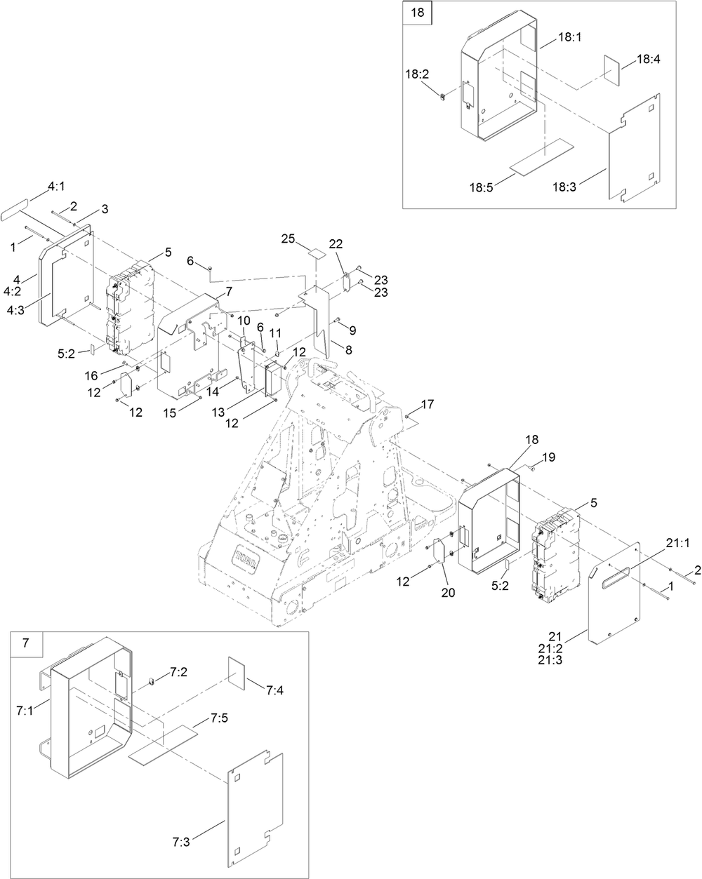 Saddlebag Battery Frame Assembly Diagram and Parts List for 22218 400000000 - 407099999 Toro Lawn Tractor Accessories
