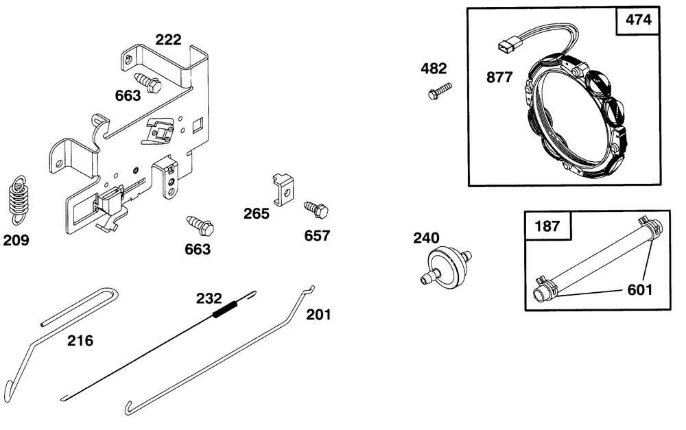 Engine Briggs & Stratton Model 283707-0156-01 Diagram and Parts List for 71182 5910001 - 5999999 Toro Lawn Tractor