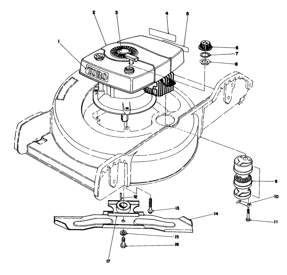 Engine Assembly Diagram and Parts List for 20762 1000001 - 1999999 Toro Lawn Mower