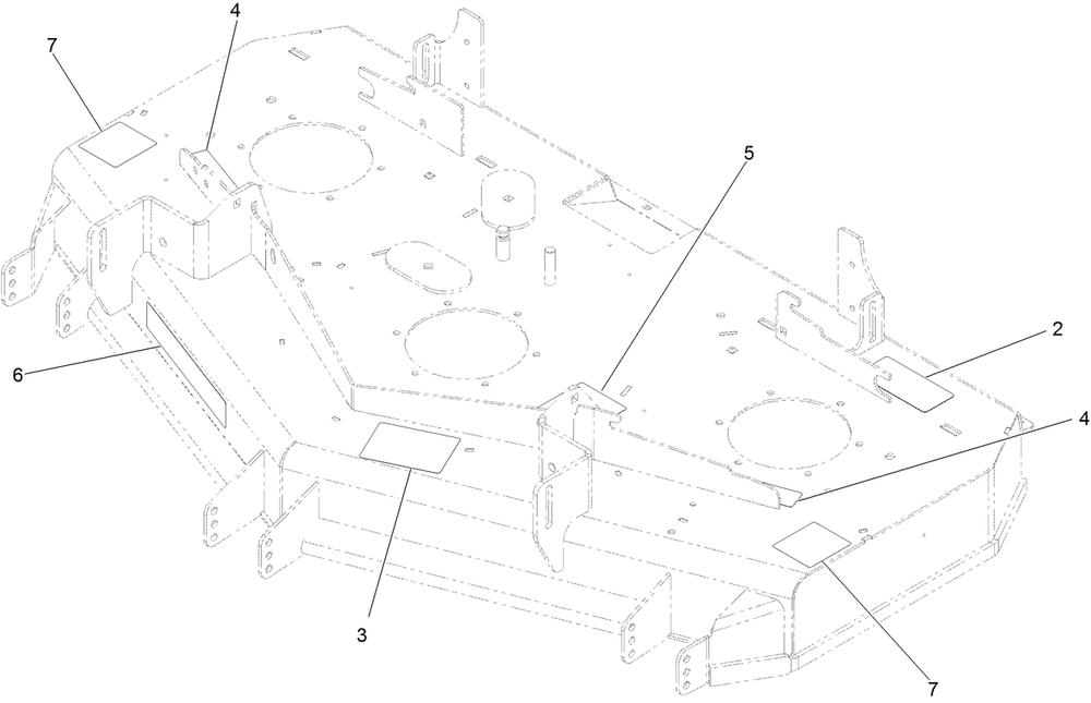 Deck Decal Assembly Diagram and Parts List for 74456TE 400000000-410019999 Toro Lawn Tractor