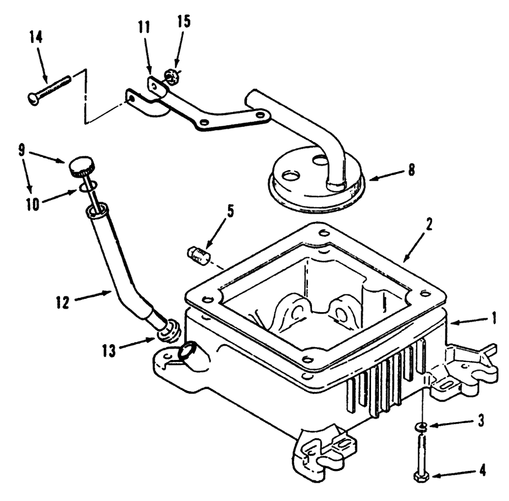 Oil Base And Fill Tube And Bracket Diagram and Parts List for 73421 5901047 - 5999999 Toro Lawn Tractor