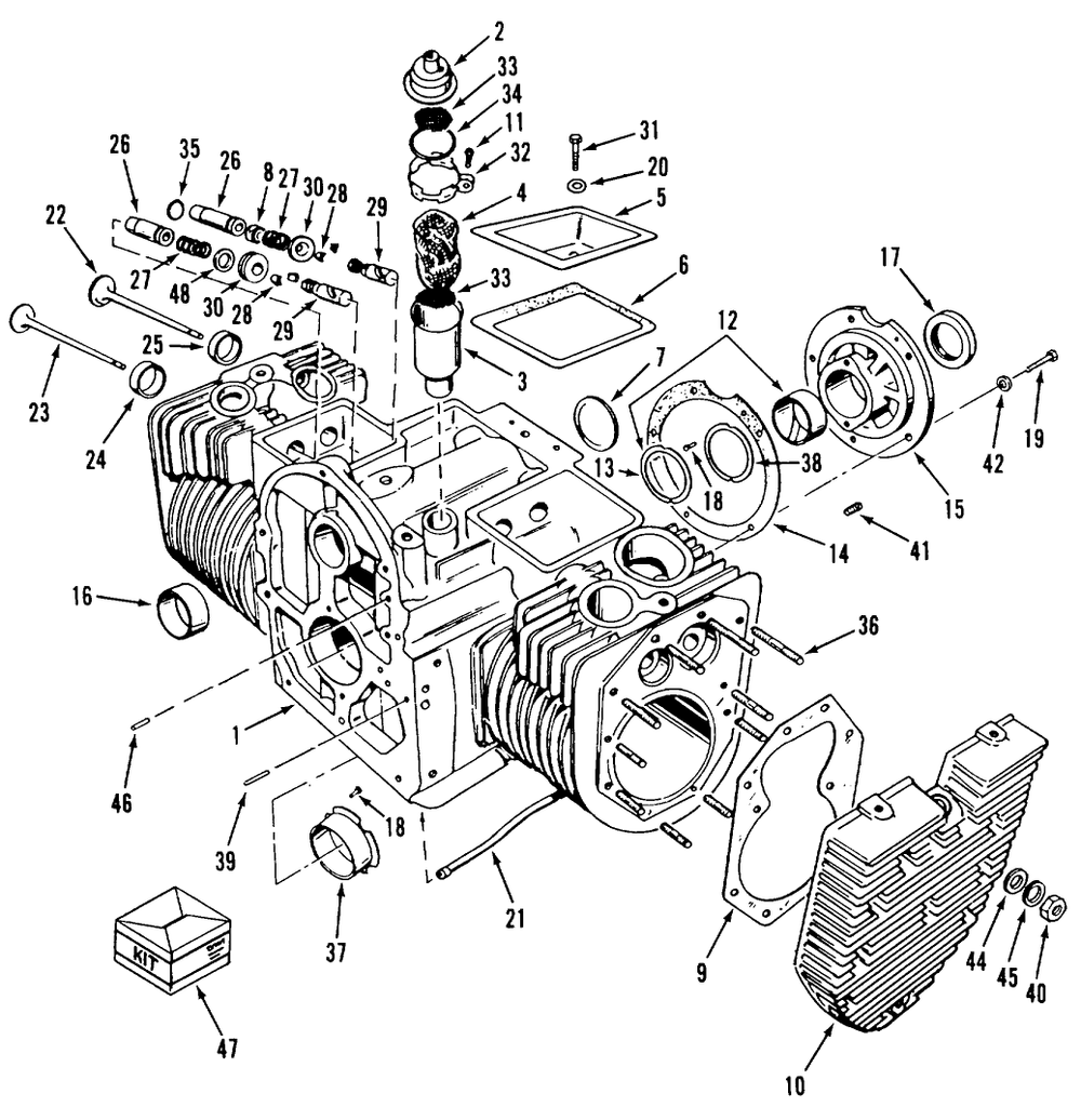 Section 3-Engine Cylinder Block Diagram and Parts List for Z1-24OE01  Toro Lawn Tractor
