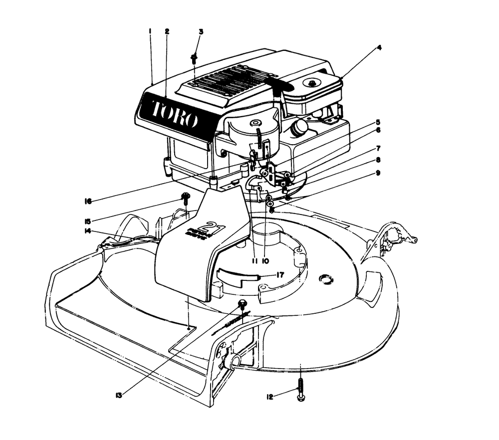 Engine Assembly Model 16287 Diagram and Parts List for 16155 8000001 - 8999999 Toro Lawn Mower
