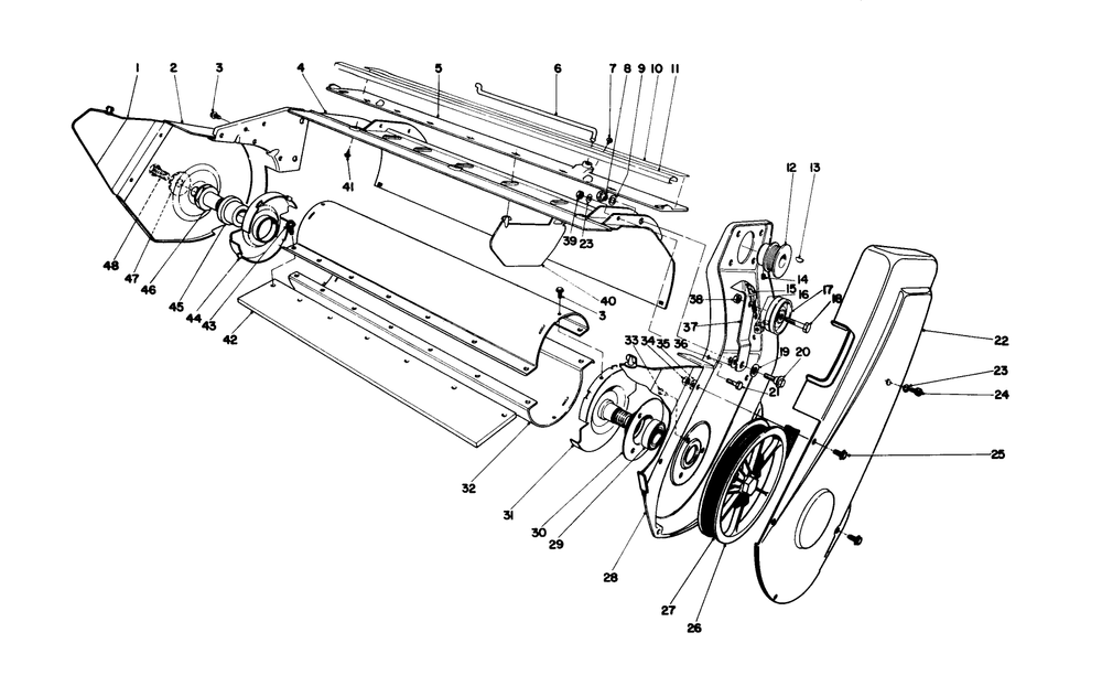 Lower Main Frame Assembly Diagram and Parts List for 38232 1000001 - 1999999 Toro Snow Blower