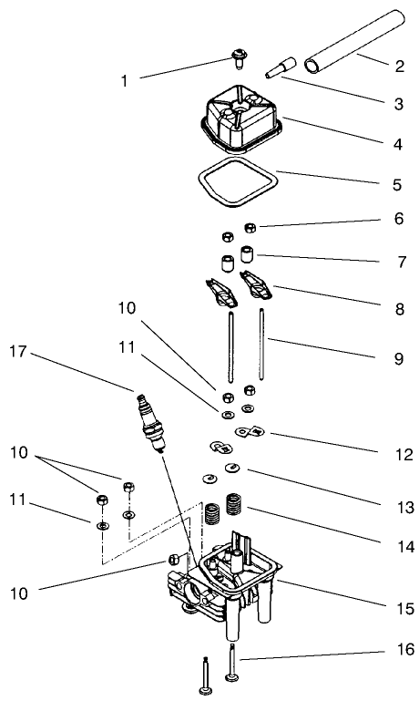 Cylinder Head Assembly Diagram and Parts List for 51927 79000001 - 79999999 Toro Trimmer