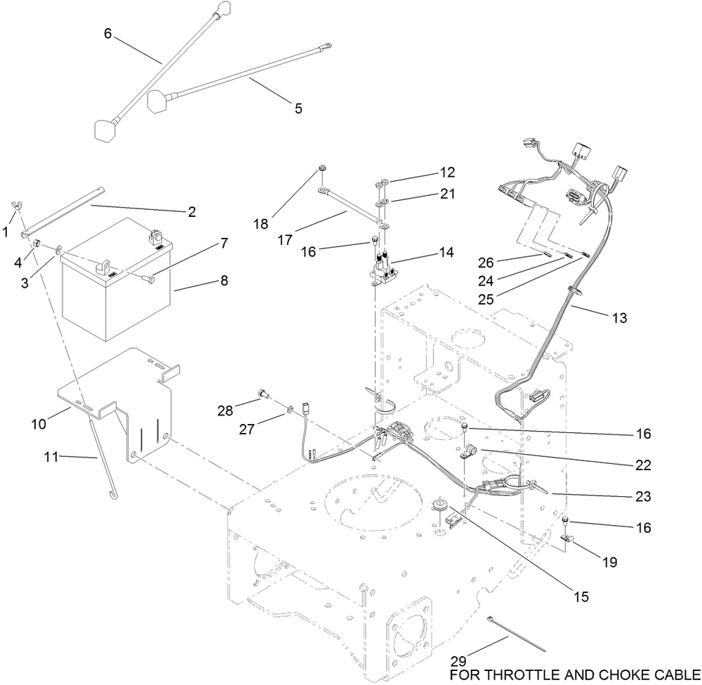 Electrical System Assembly Diagram and Parts List for 39488 (312000001-312999999)(2012) Toro Lawn Mower