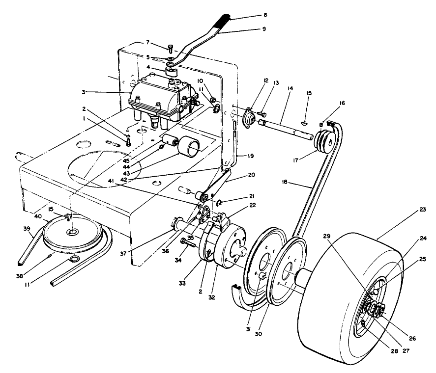 Axle Assembly Diagram and Parts List for 30180 490001 - 490730 Toro Lawn Tractor Accessories