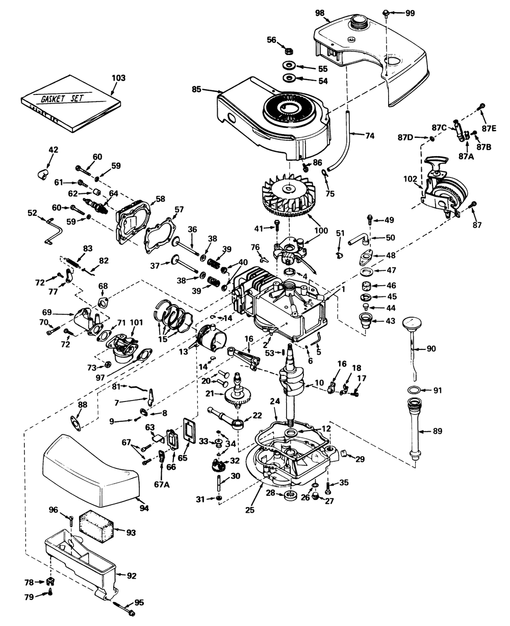 Engine Tecumseh Model No. Tnt 120-12005 Diagram and Parts List for 20550 5000001 - 5999999 Toro Lawn Mower