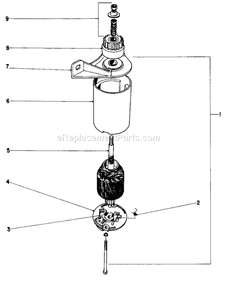 Starter Motor and Pinion (Serial Nos. 905473 & Up) Diagram and Parts List for 19251 9000001-9999999 - 1969 Toro Lawn Mower