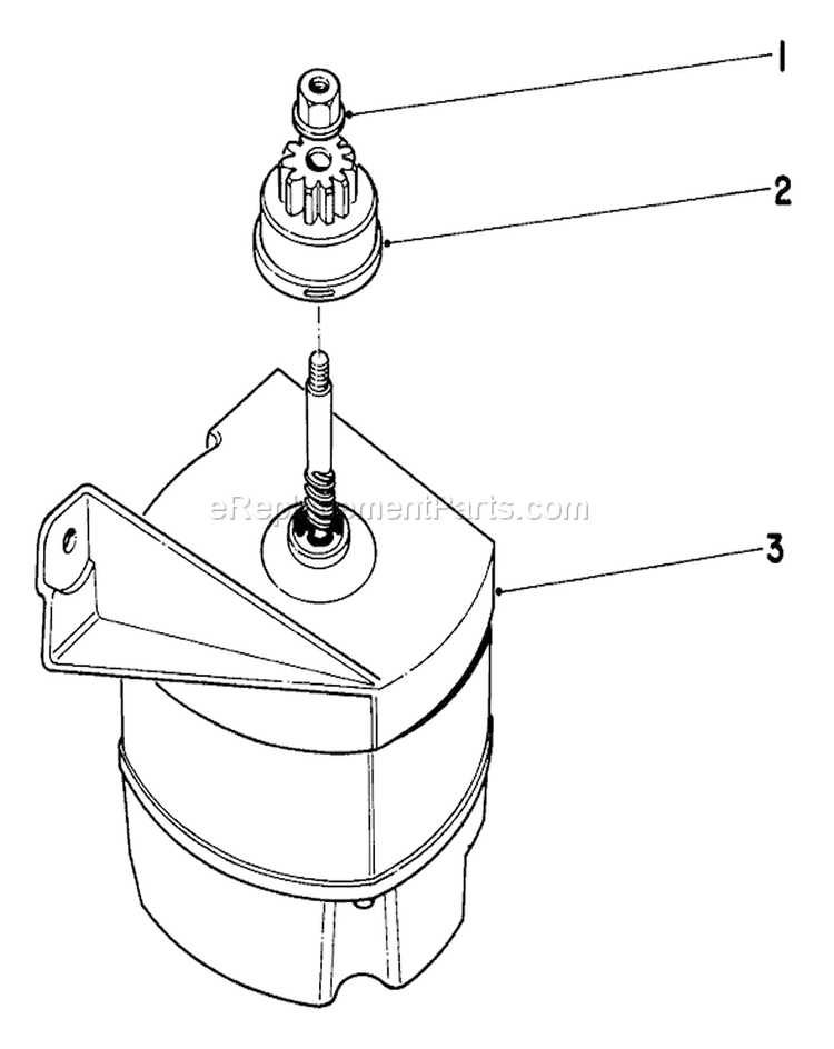 Starter Motor Assembly Diagram and Parts List for 19373 3000001-3999999 - 1973 Toro Lawn Mower