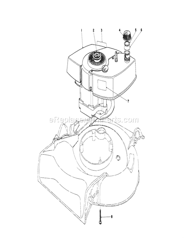 Engine Diagram and Parts List for 19400 5000001-5999999 - 1975 Toro Lawn Mower