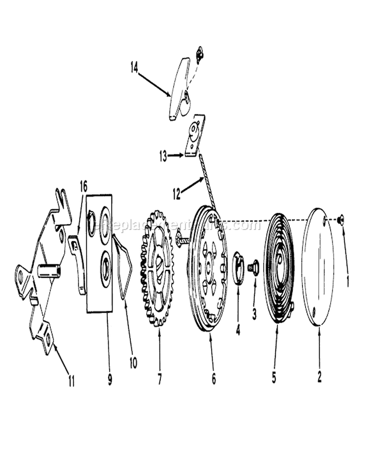 Rewind Starter Diagram and Parts List for 19400 5000001-5999999 - 1975 Toro Lawn Mower