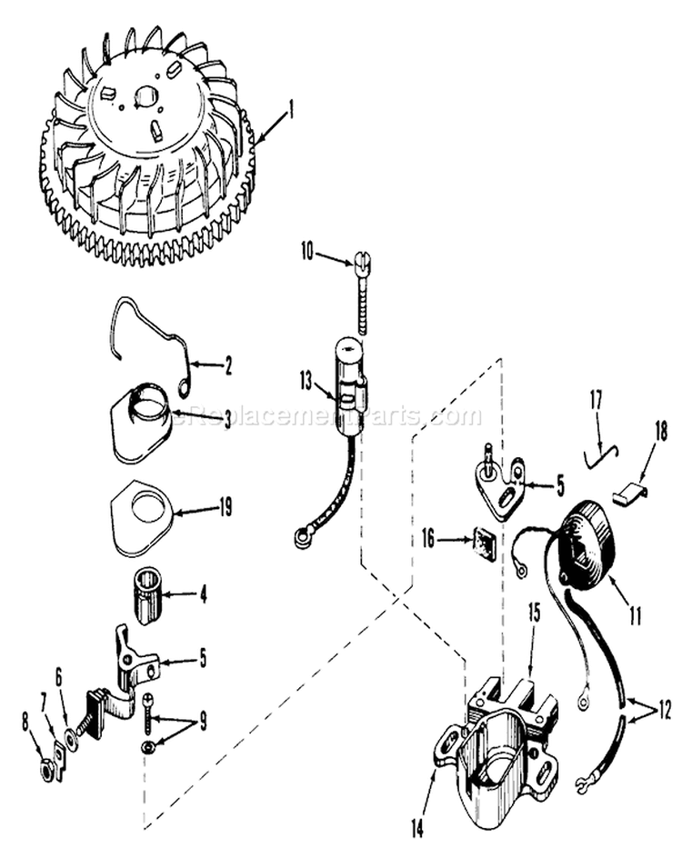 Magneto No. 610772 Diagram and Parts List for 19225 0000001-0999999 - 1970 Toro Lawn Mower