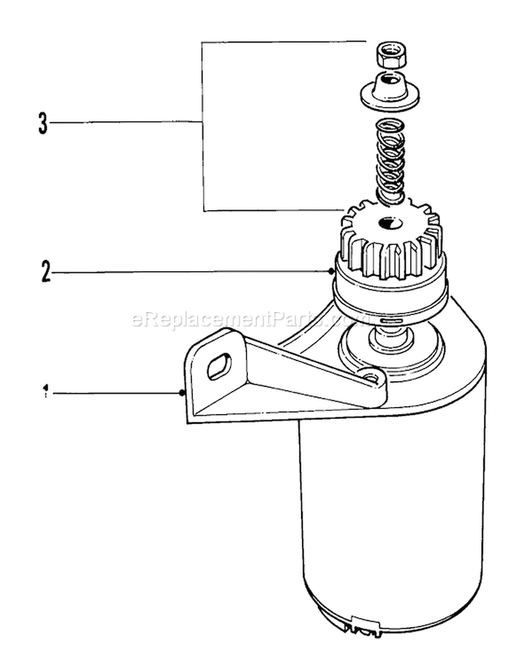 Start Motor Assembly Diagram and Parts List for 19472 1000001-1999999 - 1971 Toro Lawn Mower