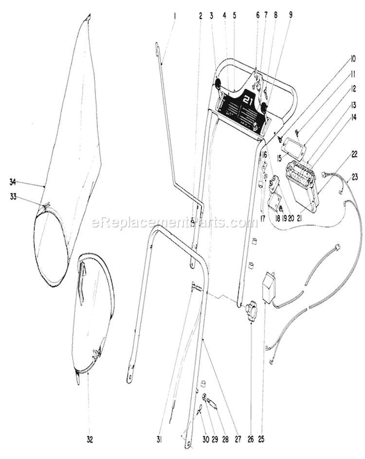Page G Diagram and Parts List for 19472 1000001-1999999 - 1971 Toro Lawn Mower
