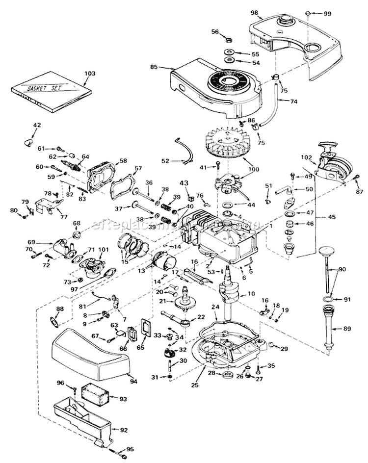 Page C Diagram and Parts List for 19477 7000001-7999999 - 1977 Toro Lawn Mower