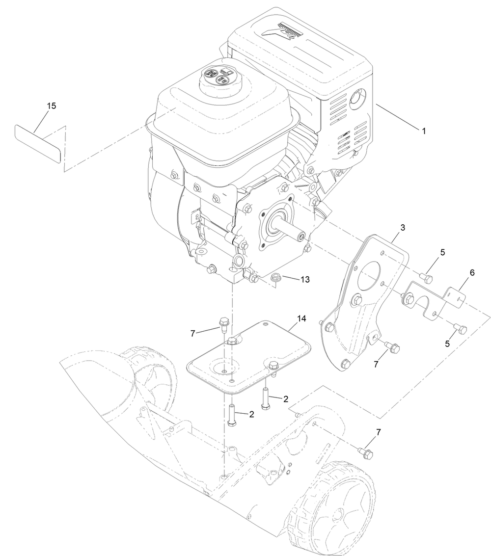 Engine Assembly Diagram and Parts List for 38755 409000000 - 411499999 Toro Snow Blower