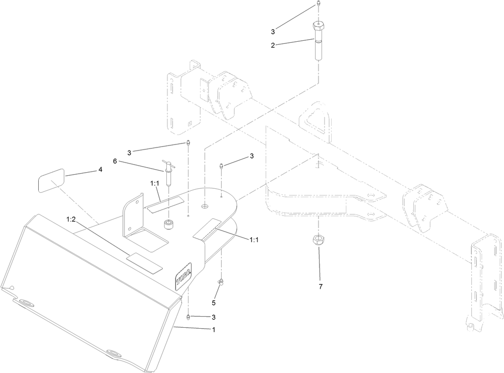 Attachment Mount Assembly Diagram and Parts List for 22426 316000001 - 999999999 Toro Lawn Tractor Accessories