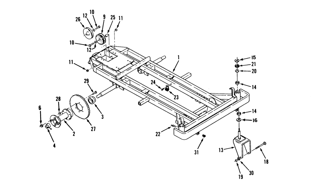 Frame, Rear Hub And Front Wheel Fork Diagram and Parts List for 74140 39000001 - 39999999 Toro Lawn Tractor
