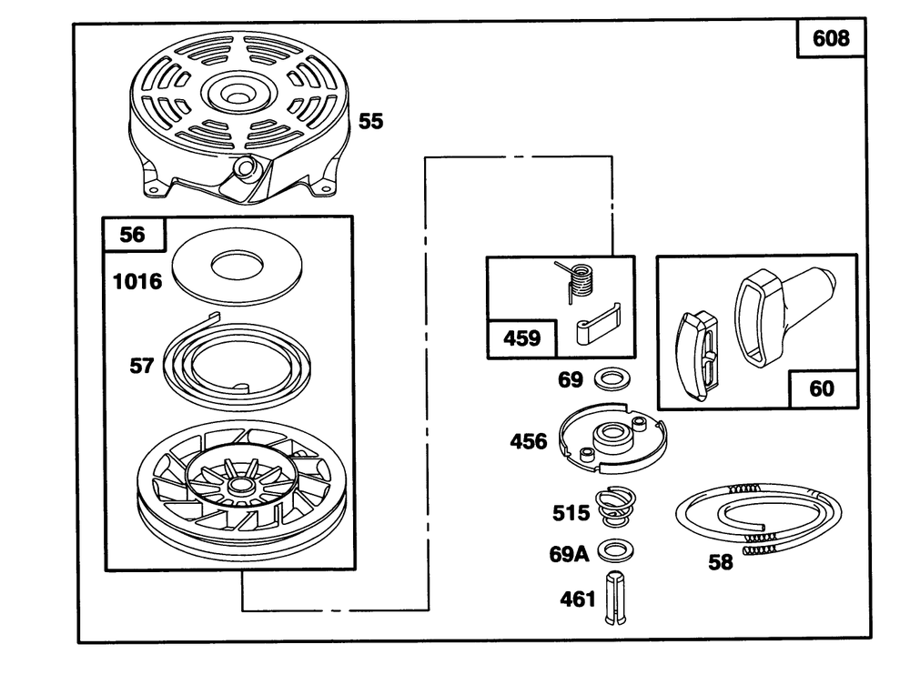 Engine Briggs & Stratton Model 124707-3185-01 Diagram and Parts List for 20437 49000001 - 49999999 Toro Lawn Mower