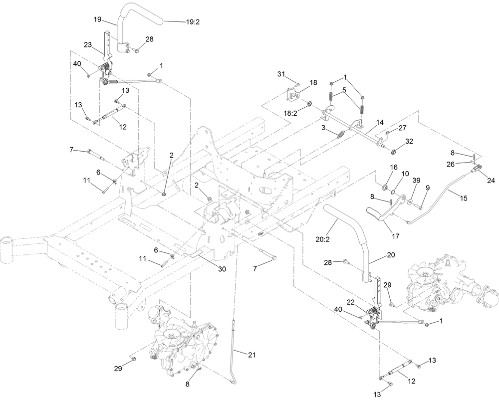 Motion Control Assembly Diagram and Parts List for 74454 400000000-999999999 Toro Lawn Tractor