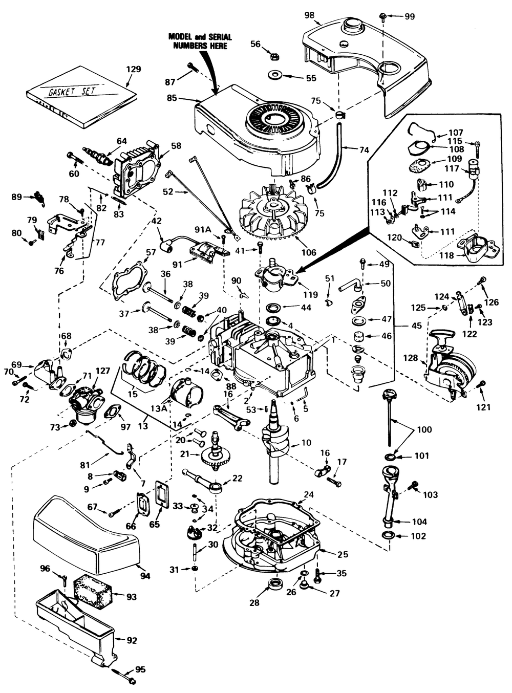 Engine Tecumseh Model No. Tnt-100-10063d Diagram and Parts List for 20810 1000001 - 1999999 Toro Lawn Mower