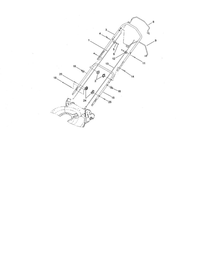 Handle Diagram and Parts List for 20065 280000001 & UP Toro Lawn Mower