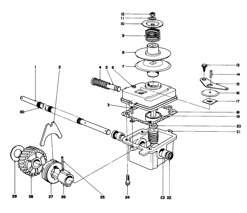Gear Case Assembly Diagram and Parts List for 20550 5000001 - 5999999 Toro Lawn Mower