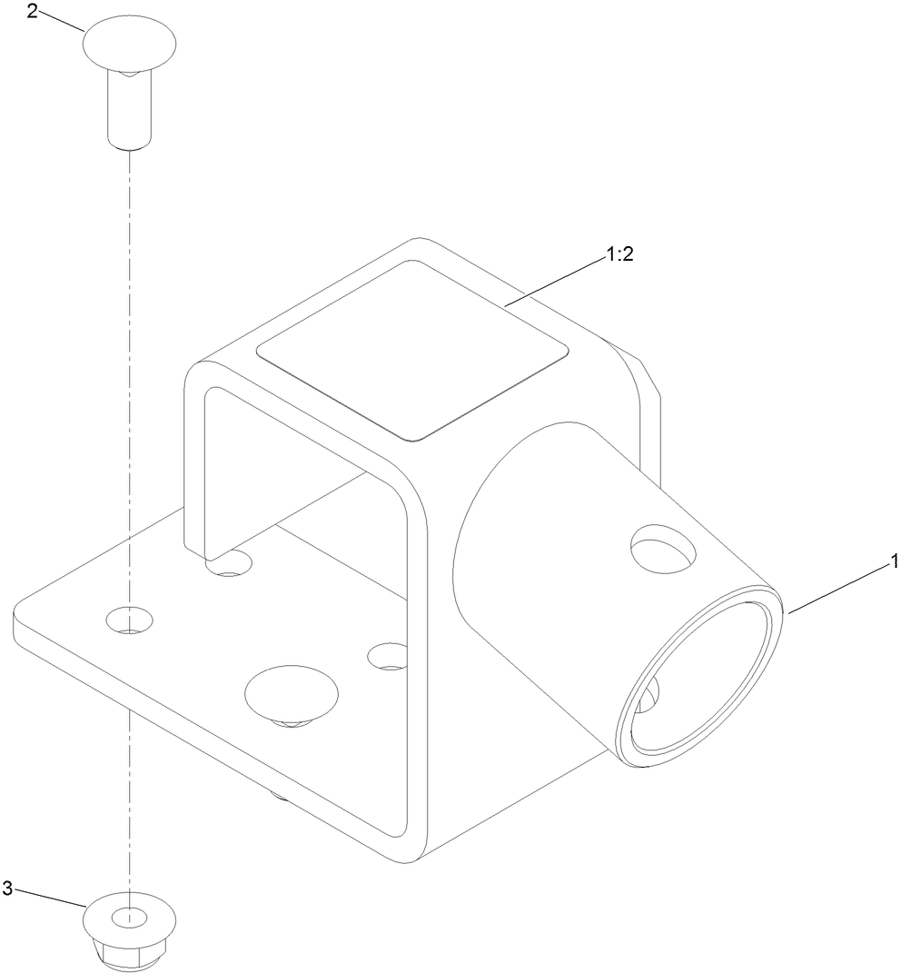 Jack Mount Assembly Diagram and Parts List for 144-2676  Toro Lawn Tractor