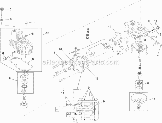 Lh Hydro Assembly No. 116-6417 Diagram and Parts List for 74954 312000001-312999999 Toro Lawn Mower