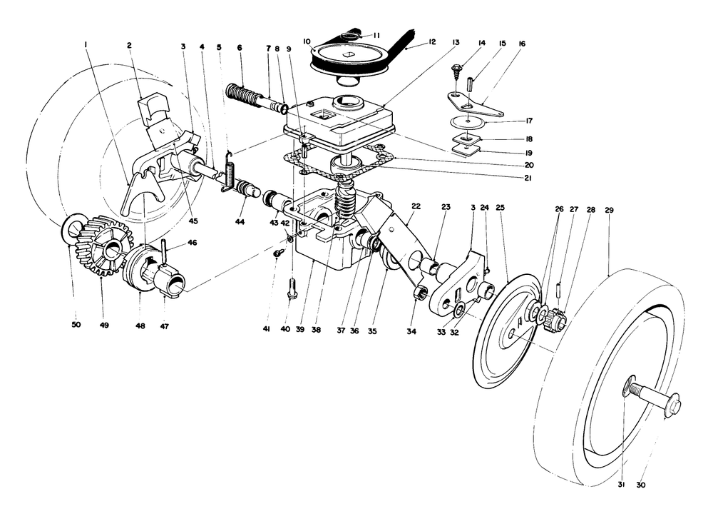 Gear Case Assembly Diagram and Parts List for 16212C 6000001 - 6999999 Toro Lawn Mower