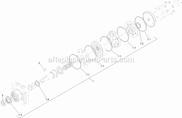 Hydraulic Wheel Motor Assembly No. 120-8486 Diagram and Parts List for 74575 315000001-315999999 Toro Lawn Mower