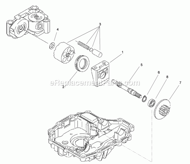 Motor Shaft Assembly Transmission Assembly No Diagram and Parts List for 74585 312000001-312999999 Toro Lawn Mower